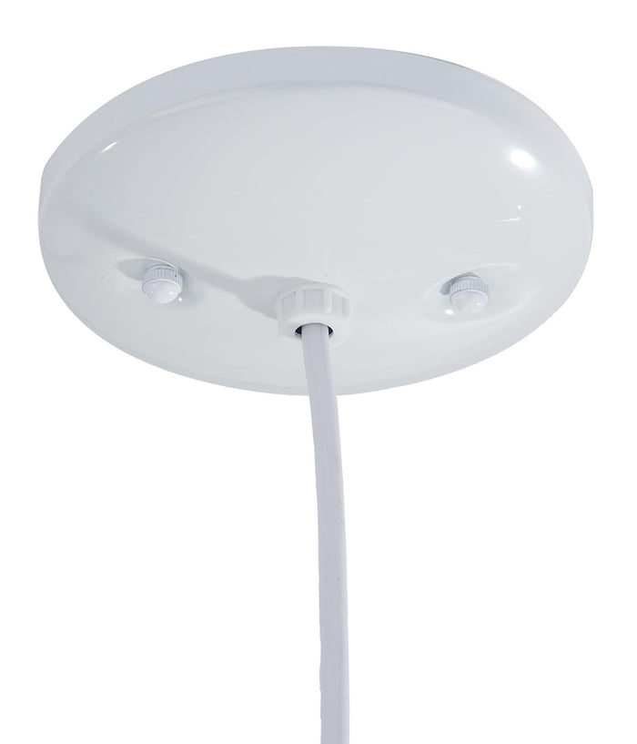 - DISCONTINUED - Industrial Style Metal Light Shade Pendant with White Finish