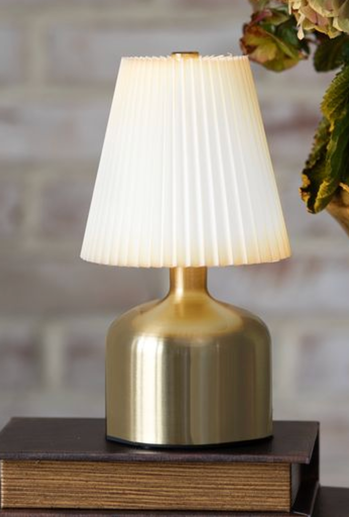 Ivory + Gold Rechargeable Lamp