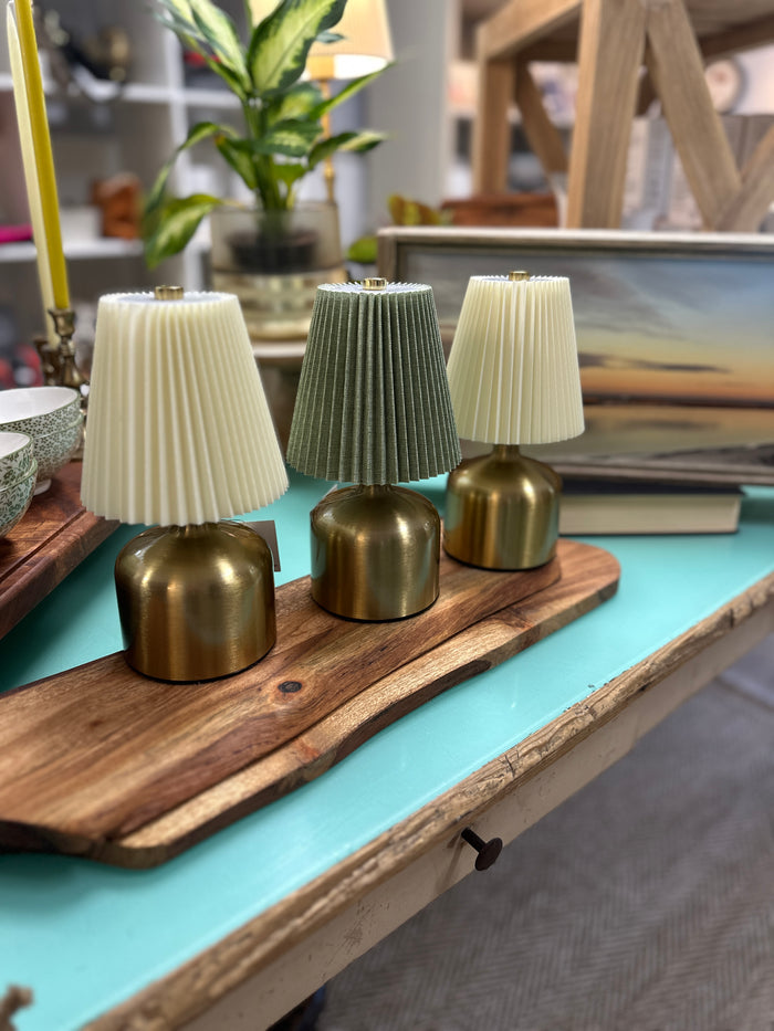 Ivory + Gold Rechargeable Lamp