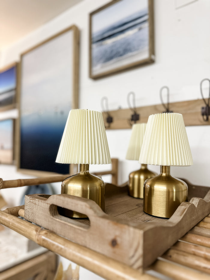 Ivory + Gold Rechargeable Lamp