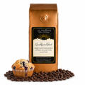 1 lb Breakfast Blend Coffee bag labeled 'J.L. Hufford' with a muffin and coffee beans on a white background