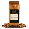 1 lb J.L. Hufford Mexican SHG coffee bag with coffee beans and an assortment of nuts on a white background