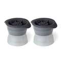 J.L. Hufford Wine, Bar & Ice Tools Set of 2 Sphere Ice Molds with black top and clear bottom displayed on a white background