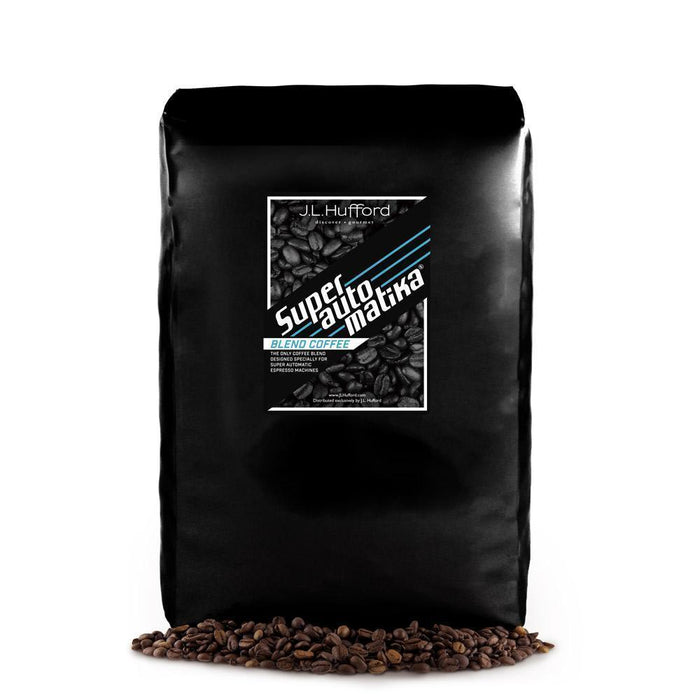 5 lb J.L. Hufford Superautomatika Blend Coffee bag with coffee beans in front displayed on a white background