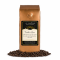 1 lb J.L. Hufford Trucker's Brew coffee bag with coffee beans on a white background