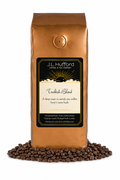1 lb J.L. Hufford Turkish Blend coffee bag with coffee beans on a white background