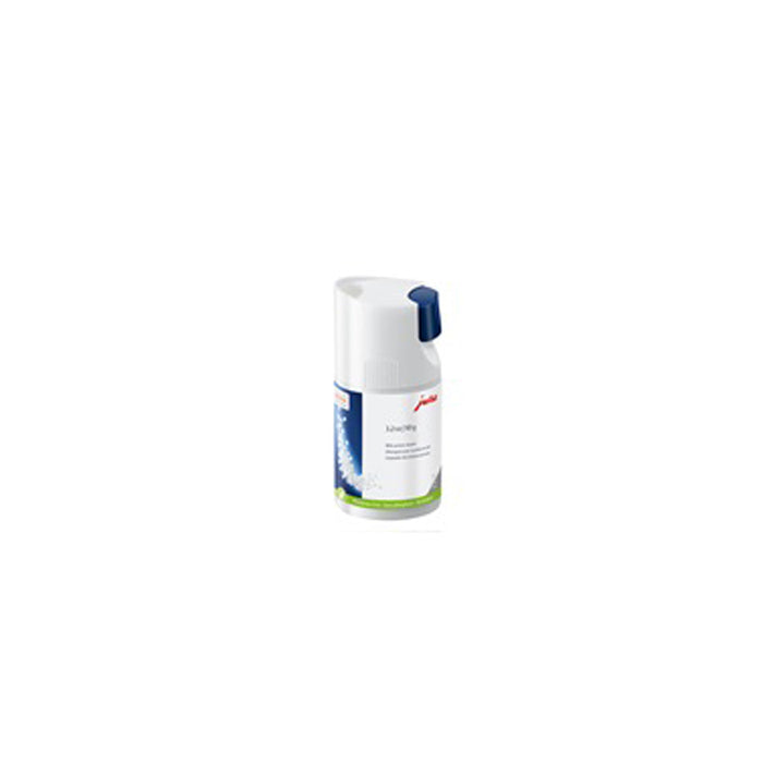 90g Jura milk system cleaner mini tabs dispenser displayed on a white background