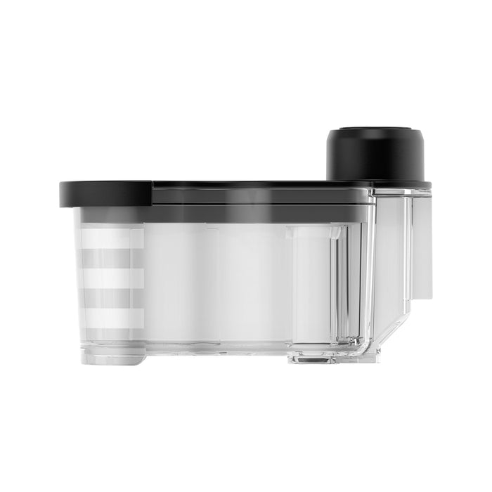 Side view of Jura syrup attachment for Jura automatic coffee machines on a white background