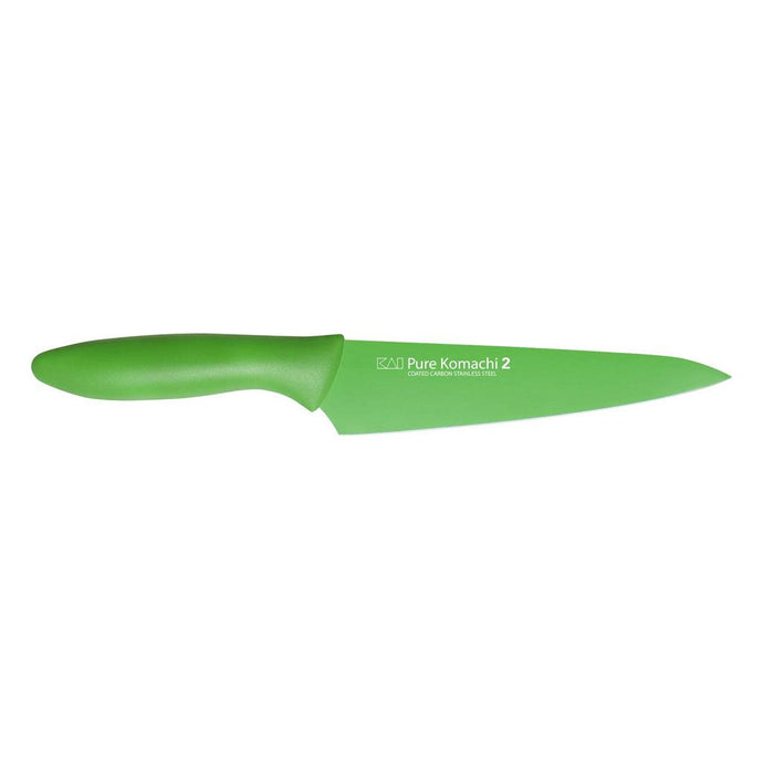 Kai Pure Komachi 2 Utility 6″ w/Sheath (Emerald) displayed on a white background