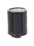Keyless Glazed Black Porcelain E-26 Socket, Bottom 1/8 IP Metal Cap