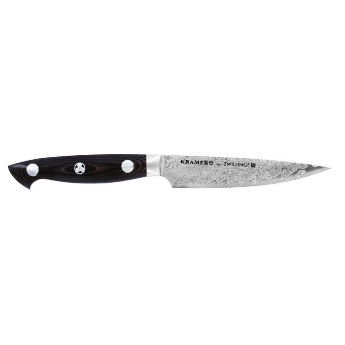 KRAMER by ZWILLING Damascus Stainless Utility Knife - 5″ displayed horizontally on a white background
