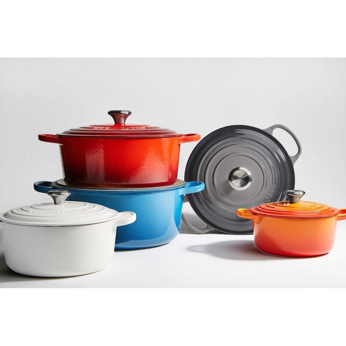 Le Creuset 1 qt Enameled Cast Iron Signature Round Dutch Oven with lid displayed on a white background