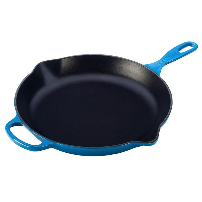 Marseille Le Creuset 11.75″ Enameled Cast Iron Signature Round Skillet with Handle displayed on a white background