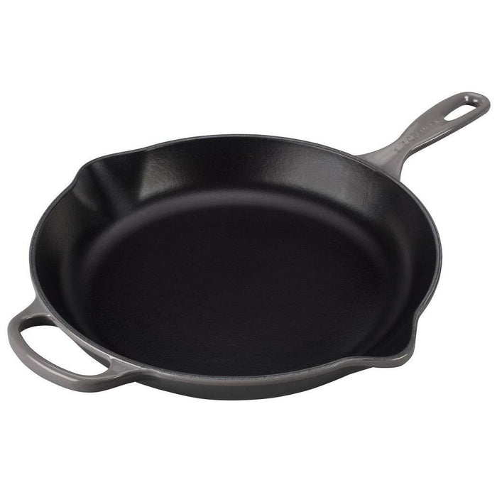 Oyster Le Creuset 11.75″ Enameled Cast Iron Signature Round Skillet with Handle displayed on a white background