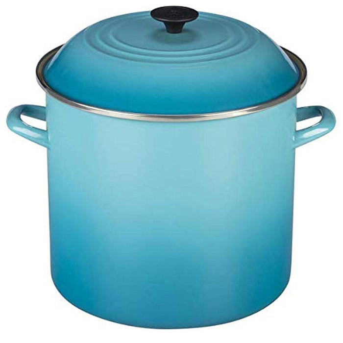 Caribbean Le Creuset 16 Qt. Enamel on Steel Stockpot displayed on a white background