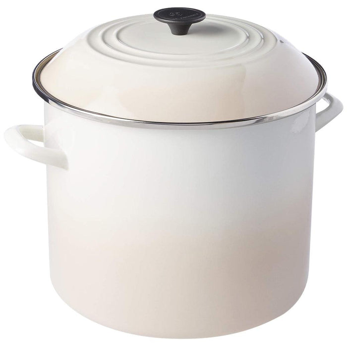 Meringue Le Creuset 16 Qt. Enamel on Steel Stockpot displayed on a white background