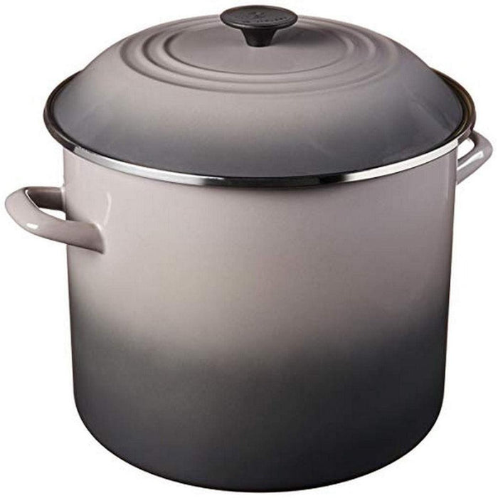 Oyster Le Creuset 16 Qt. Enamel on Steel Stockpot displayed on a white background