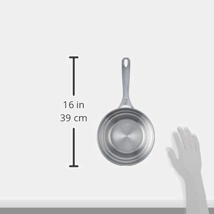 Top view of Le Creuset 2 1/5 qt. Double Boiler Insert with dimensions on a white background