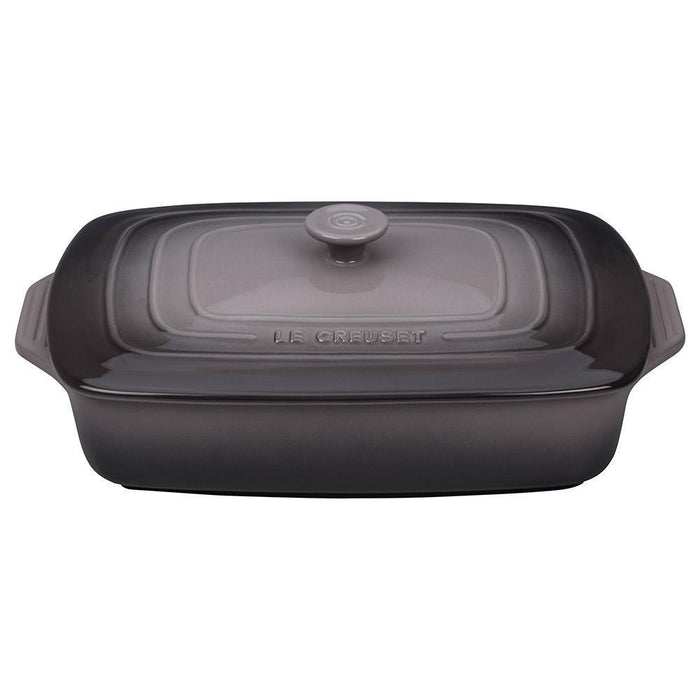 Oyster Le Creuset 3.5 qt. Covered Rectangular Casserole displayed on a white background