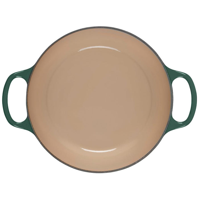 Artichaut 5.25 Qt Deep Le Creuset enameled cast iron displayed from the top showing the beige interior on a white background