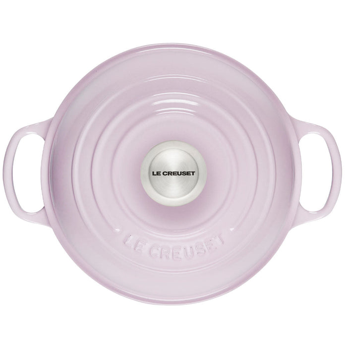 Top view of Shallot Le Creuset 9.5″ (1.75 qt.) Signature Bread Oven displayed on a white background