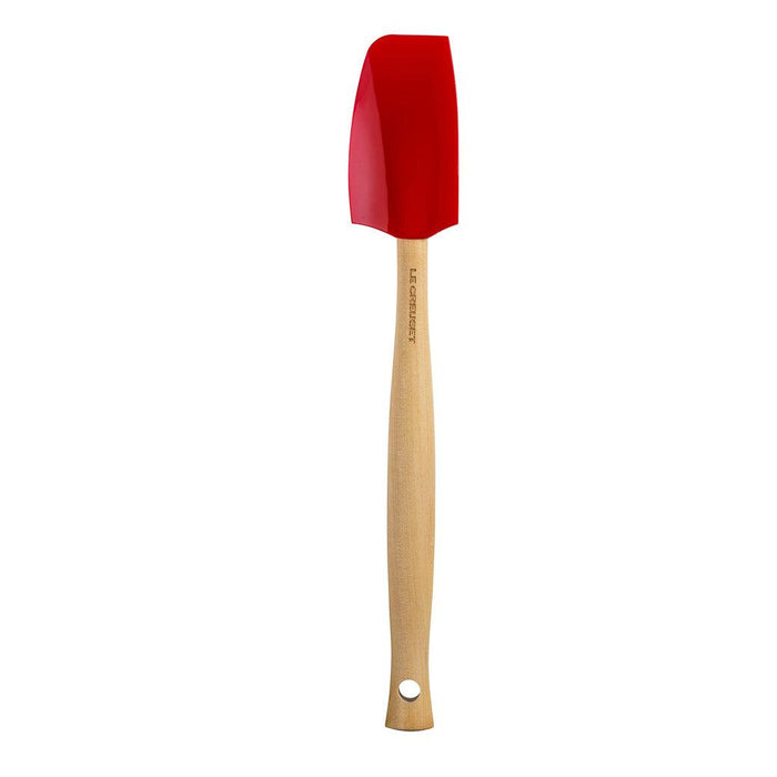 Cerise Le Creuset Small Spatula displayed vertically on a white background