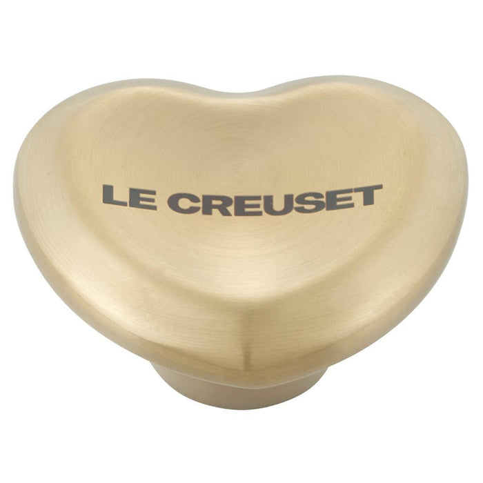 Le Creuset Figural Heart Knob - Light Gold - Large (45mm) displayed on a white background