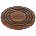Le Creuset magnetic wooden trivet displayed on a white background
