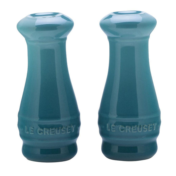 Caribbean Le Creuset Salt and Pepper Shaker Set of Two displayed on a white background