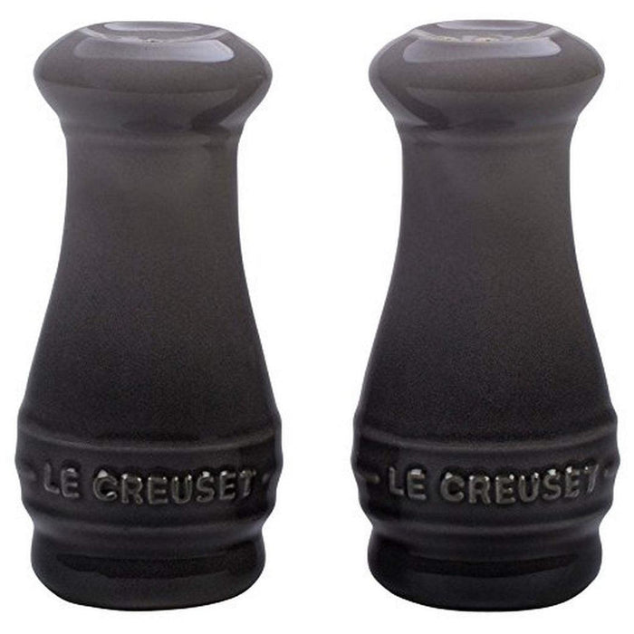 Oyster Le Creuset Salt and Pepper Shaker Set of Two displayed on a white background