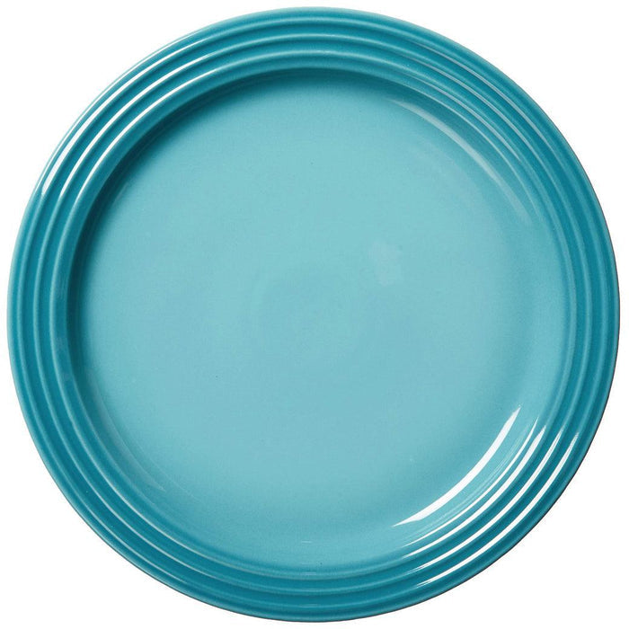 Top view of Caribbean Le Creuset 10.5″ Dinner Plate displayed on a white background