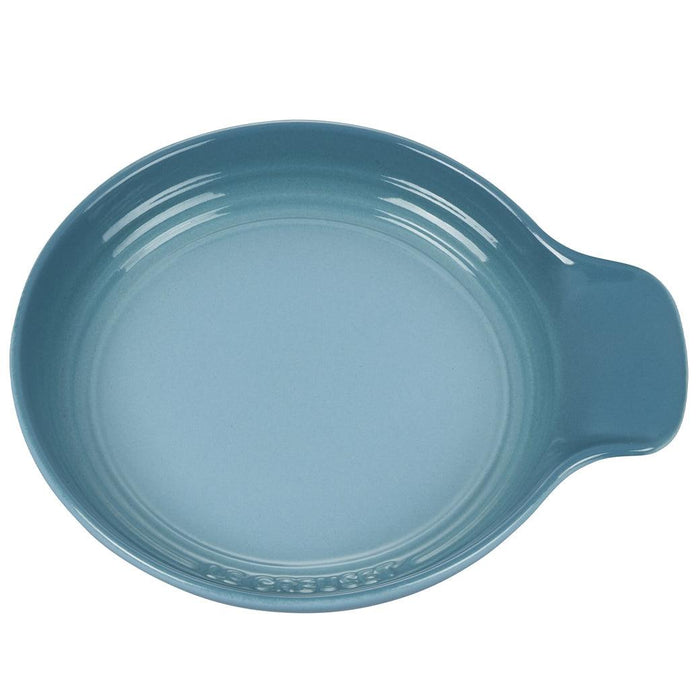 Caribbean Le Creuset Signature Stoneware Spoon Rest, 6″ displayed on a white background