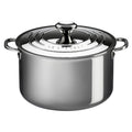 Le Creuset Stainless Steel 7 qt. Stockpot with Lid displayed on a white background