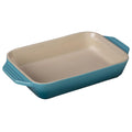 Caribbean Le Creuset Stoneware 1.8 Qt. Rectangular Dish displayed on a white background