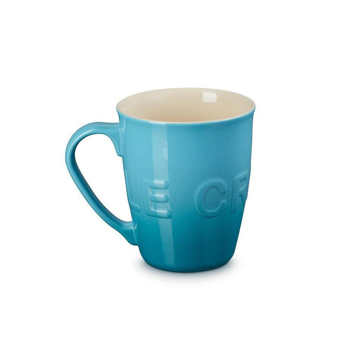 20 oz Caribbean Le Creuset stoneware coffee mug displayed on a white background