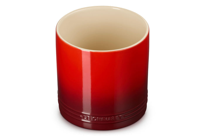Cerise Le Creuset Stoneware 2.7 Qt. Utensil Crock displayed on a white background