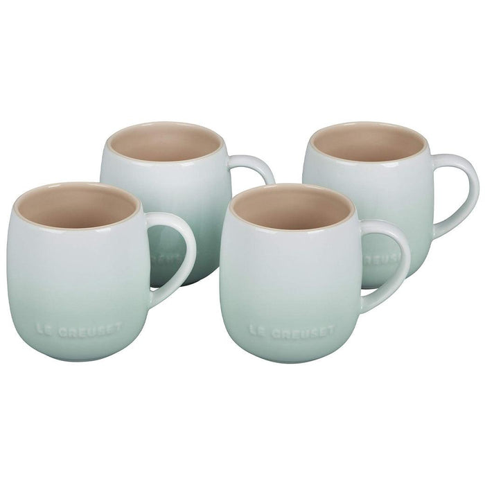 Ice green Le Creuset Stoneware Heritage Mugs 13 oz, Set of 4 displayed on a white background