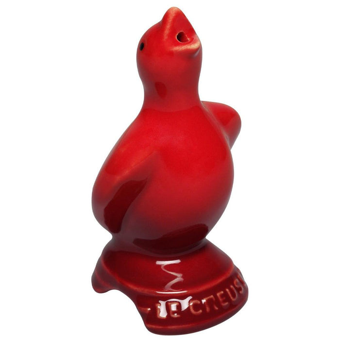 Cerise Le Creuset Stoneware Pie Bird displayed on a white background