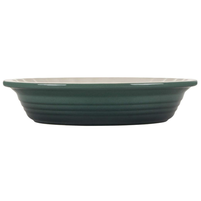 Side view of Artichaut Le Creuset Stoneware Pie Dish displayed on a white background