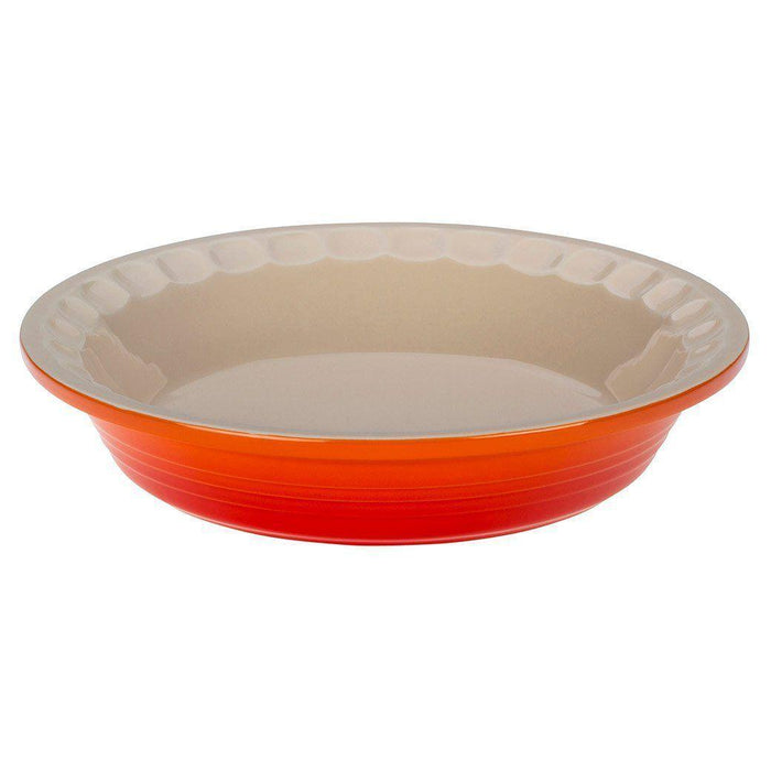 Flame Le Creuset Stoneware Pie Dish displayed on a white background