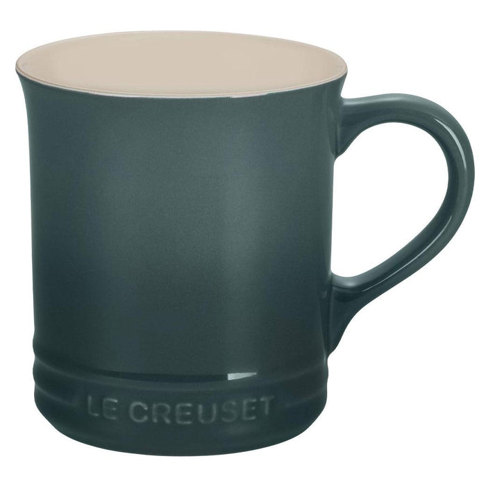 Front view of Artichaut Le Creuset Stoneware (14 oz.) Mug displayed on a white background