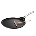 Le Creuset Toughened Nonstick PRO 11″ Crepe Pan with Rateau displayed on a white background