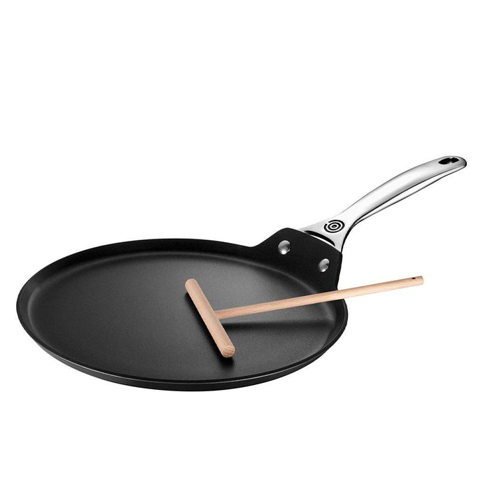 Le Creuset Toughened Nonstick PRO 11″ Crepe Pan with Rateau displayed on a white background