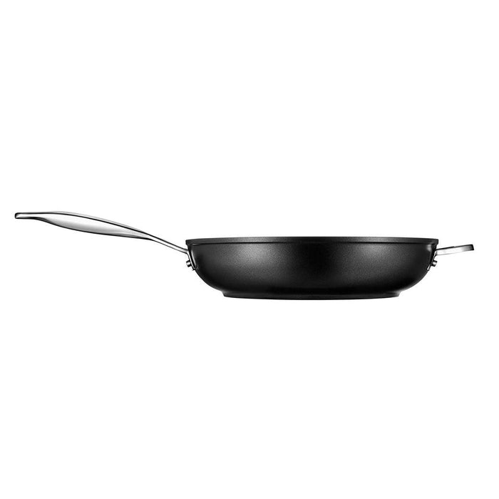 Side view of Le Creuset Toughened Nonstick PRO 11″ Deep Fry Pan displayed on a white background