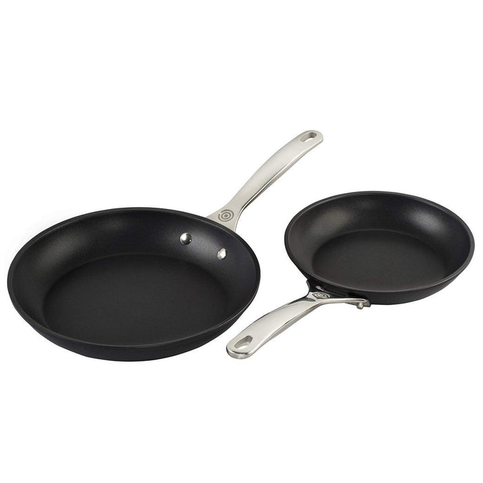 Le Creuset Toughened Nonstick PRO 2 Piece Set (9″ & 11″ Fry Pan) displayed on a white background