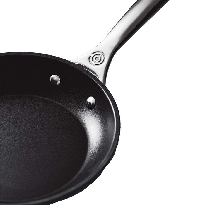 Close up of Le Creuset Toughened Nonstick PRO fry pan displayed on a white background