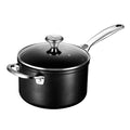 Le Creuset Toughened Nonstick PRO 3 qt. Saucepan with Glass Lid displayed on a white background