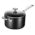 Le Creuset Toughened Nonstick PRO 4 qt. Saucepan with Glass Lid displayed on a white background