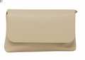 Leather Crossbody Clutch, Beige