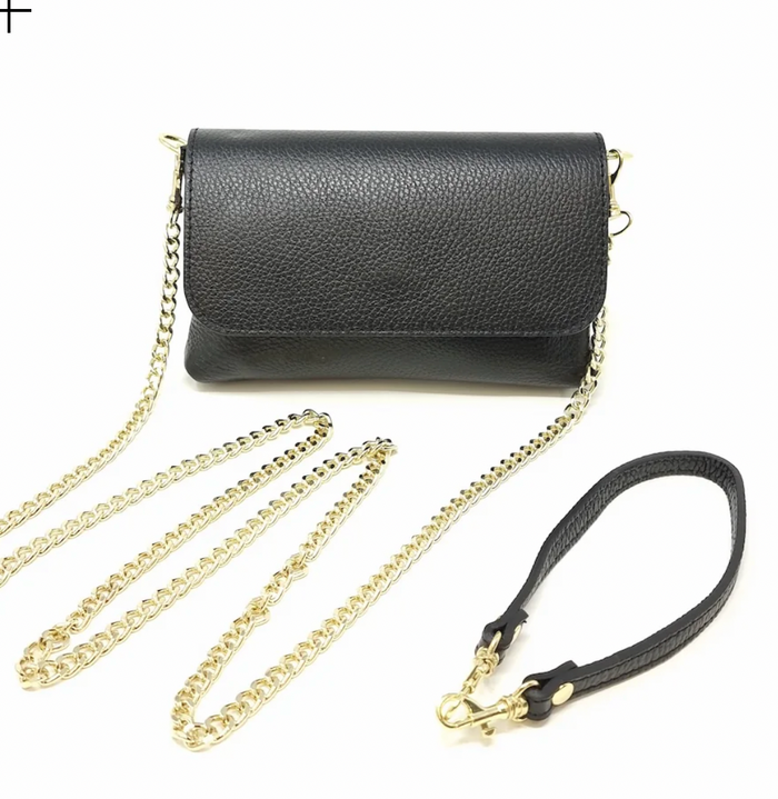 Leather Crossbody Clutch, Camel